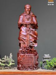 Tượng Trần Quốc Tuấn  -Gỗ vượng mộc tử đàn đỏ