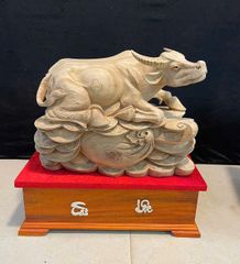 TƯỢNG LINH VẬT- TRÂU GỖ NGỌC AM THƠM NỨC NGUYÊN NỨC- CẢ KỆ