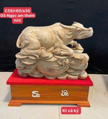 TƯỢNG LINH VẬT- TRÂU GỖ NGỌC AM THƠM NỨC NGUYÊN NỨC- CẢ KỆ