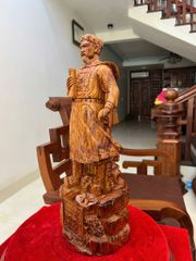 Tượng Danh Nhân - Tượng Gỗ Trần Quốc Tuấn - Gỗ Tử Đàn Cao 70cm