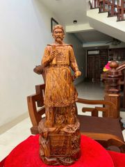 Tượng Danh Nhân - Tượng Gỗ Trần Quốc Tuấn - Gỗ Tử Đàn Cao 70cm