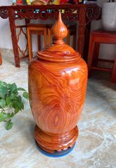 Phụ kiện đồ thờ gỗ- Bình choé gỗ Cẩm padosa vân gỗ đẹp