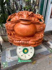 Tượng cóc thiềm thừ- Thiềm Thừ Tài Lộc gỗ hương đá hộp nguyên khối Kt: N55 s55 c40