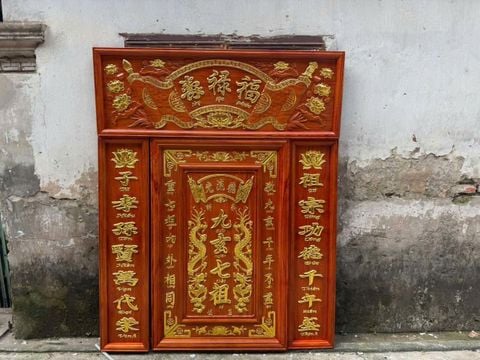 Cửu Huyền Thất Tổ Gỗ-combo  4 tấm kích thước 1m39*1m75 gỗ Hương Đỏ Nam Phi