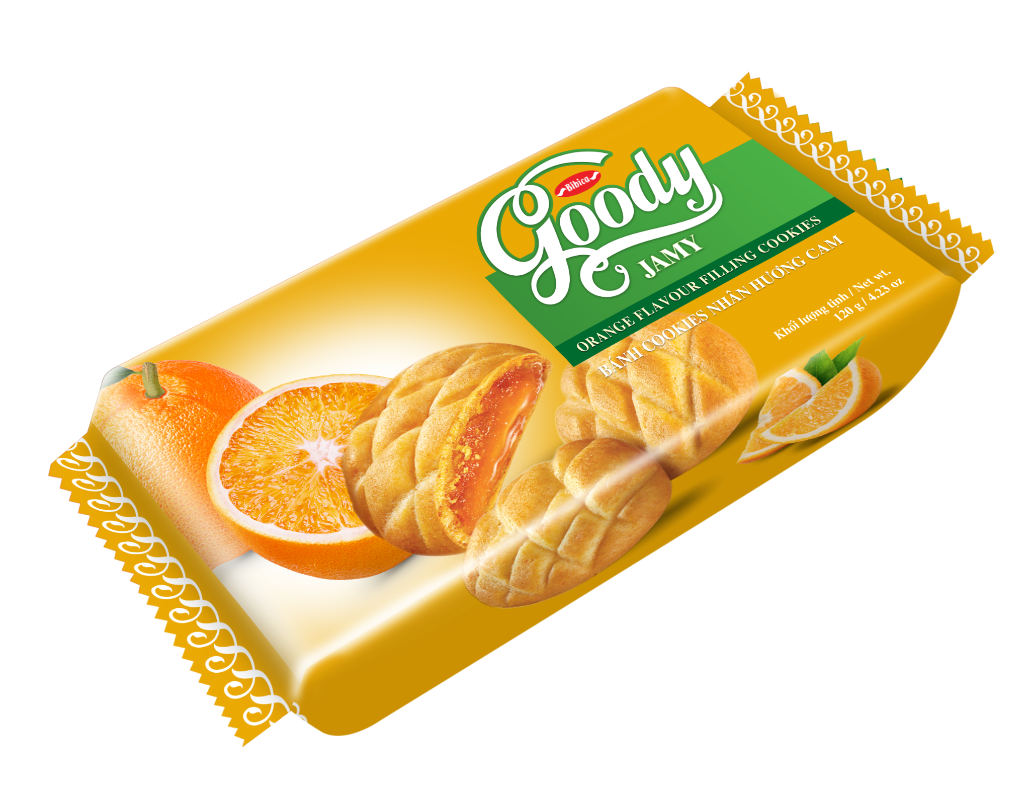  Bánh Goody Jamy Nhân Mứt Cam Bibica 120g 