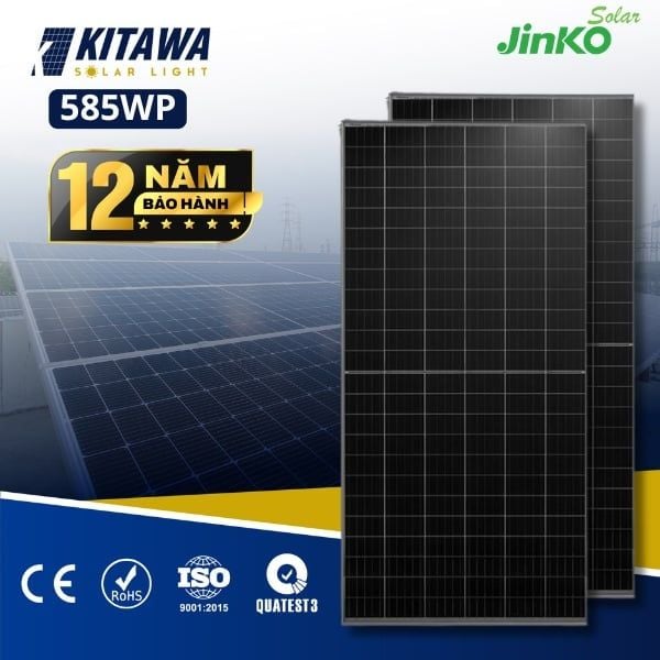 Tấm Pin Năng Lượng Mặt Trời Jinko 585W Chính Hãng JKM585N-72HL4-BDV