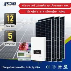Hệ Điện Mặt Trời Hybrid 8kWp 1 Pha Tự Lắp (Dùng Được Ban Đêm, Khi Cúp Điện) - Hoá Đơn 3 - 5 Triệu