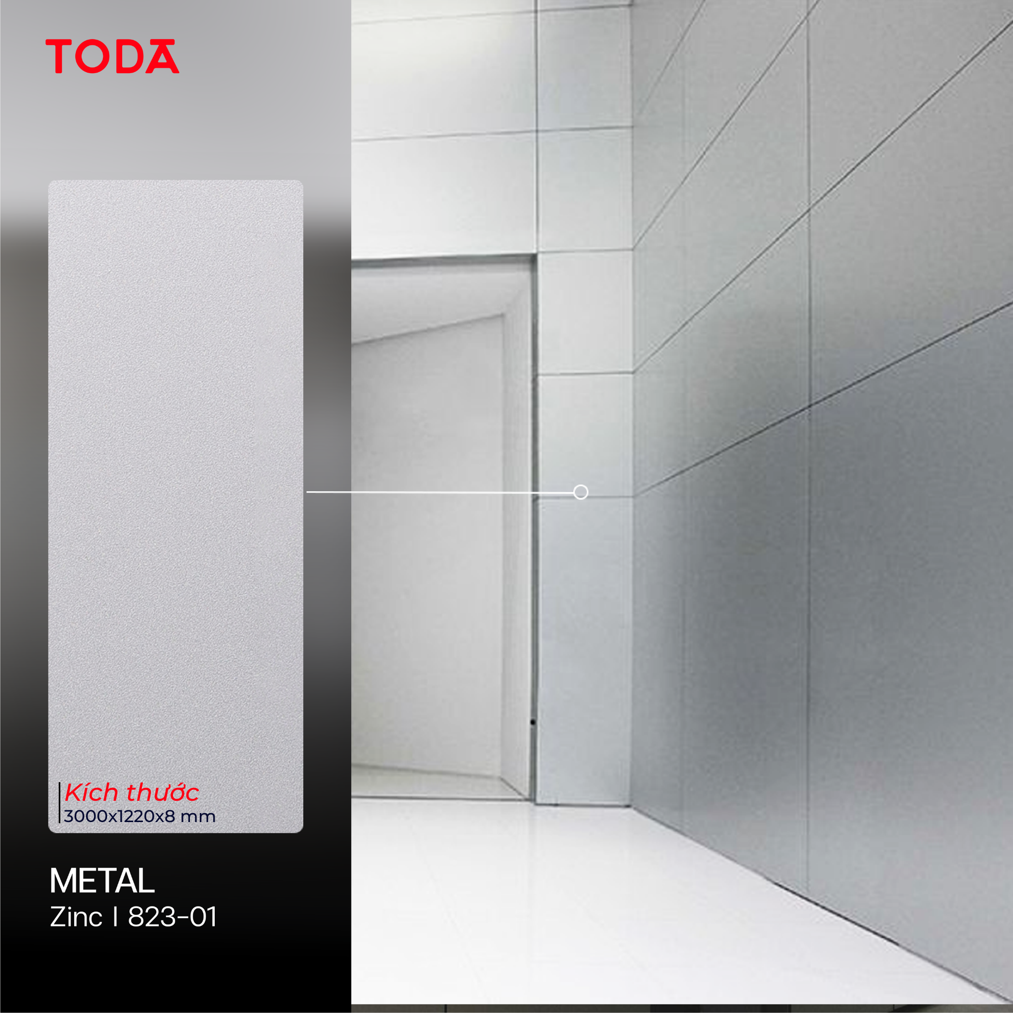  TẤM ỐP THAN TRE TODA VÂN KIM LOẠI METAL 