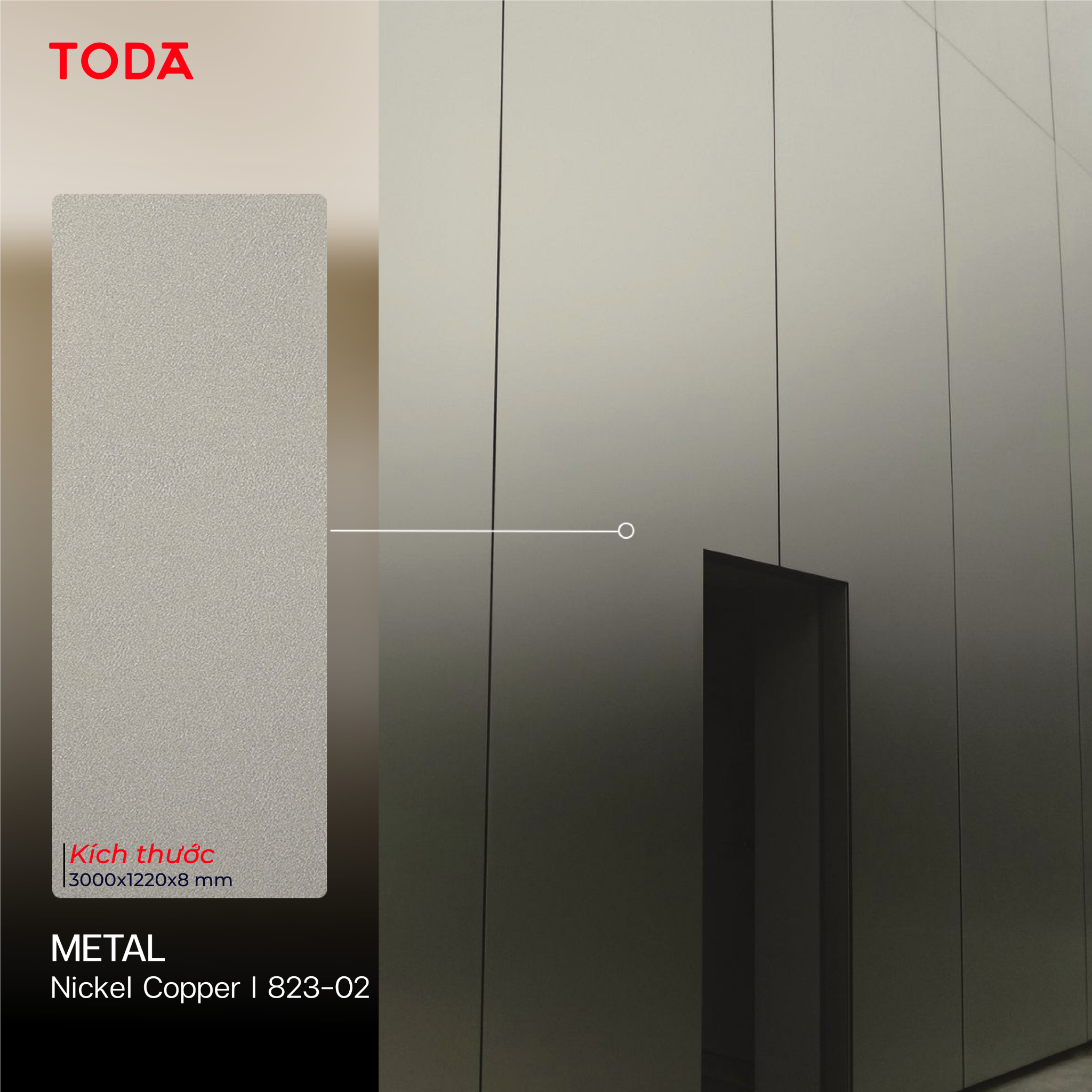  TẤM ỐP THAN TRE TODA VÂN KIM LOẠI METAL 