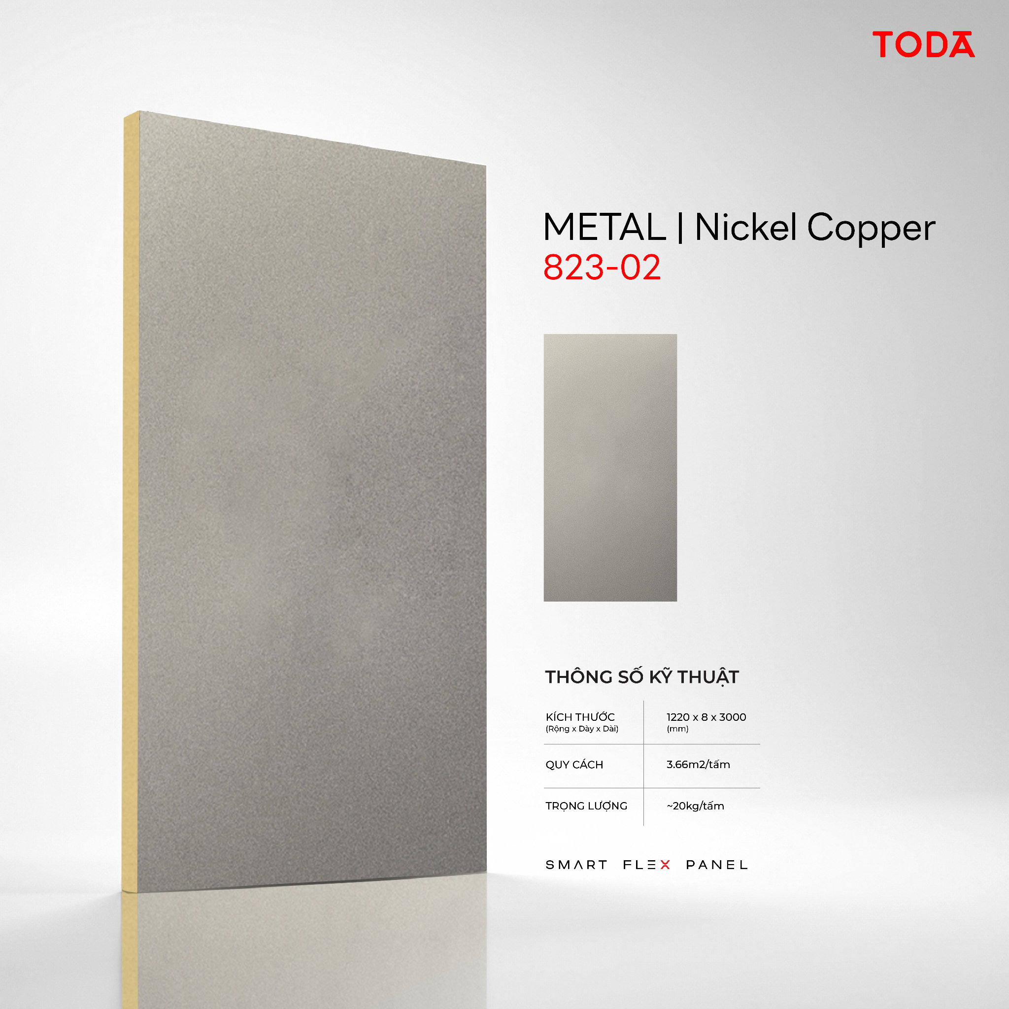  TẤM ỐP THAN TRE TODA VÂN KIM LOẠI METAL 