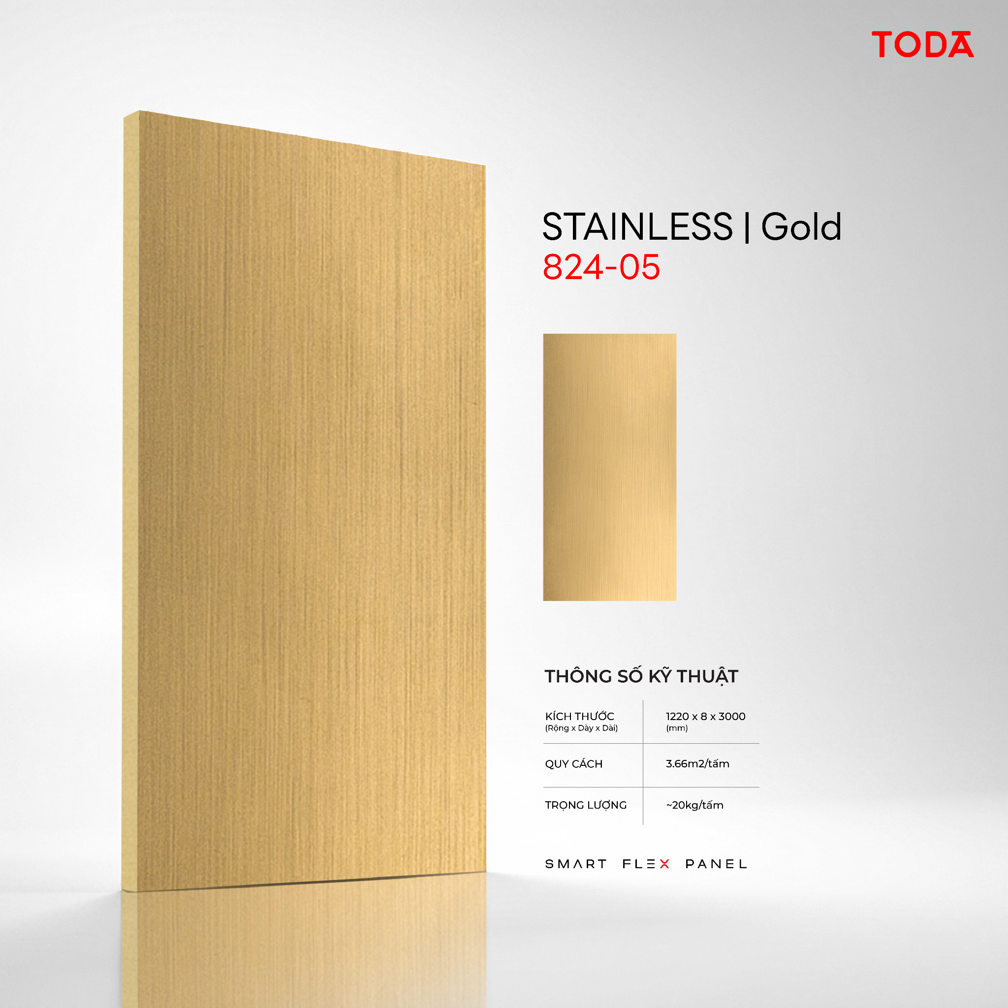  TẤM ỐP THAN TRE TODA VÂN THÉP STAINLESS 