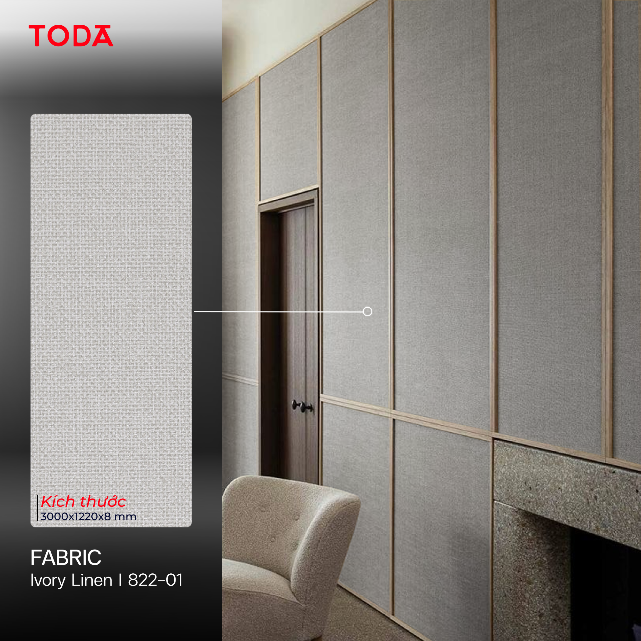  TẤM ỐP THAN TRE TODA VÂN VẢI FABRIC 