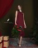  Bloom V Dress - Đỏ mận 
