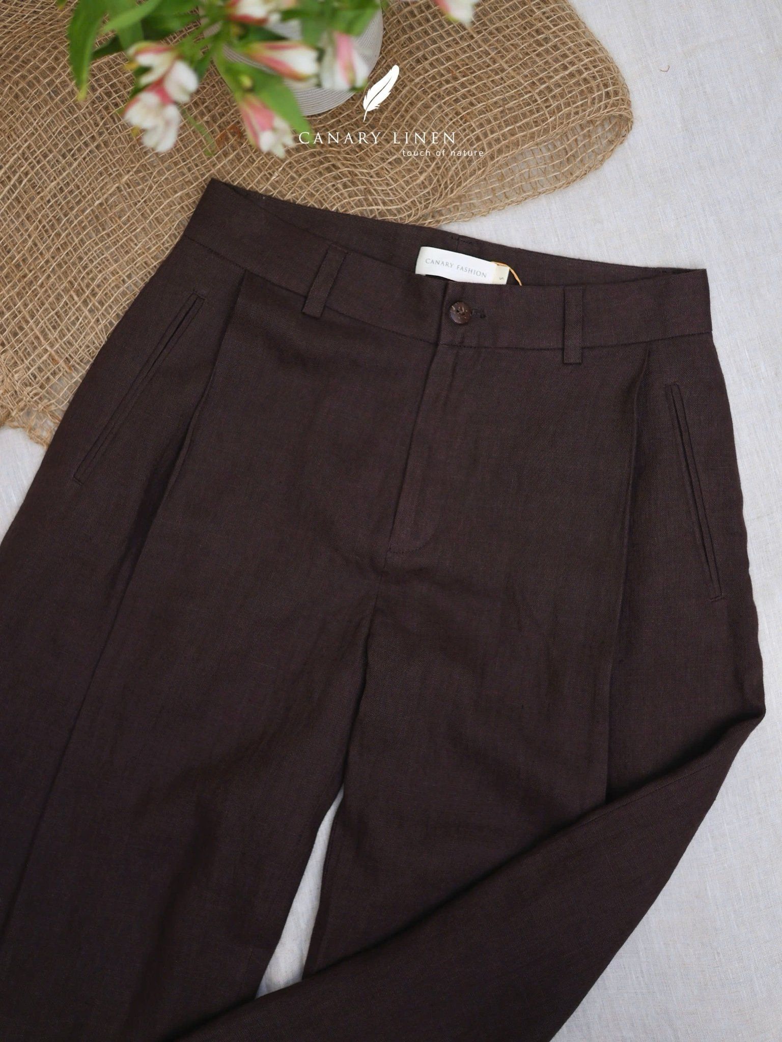  Pleat Pants - Nâu choco 