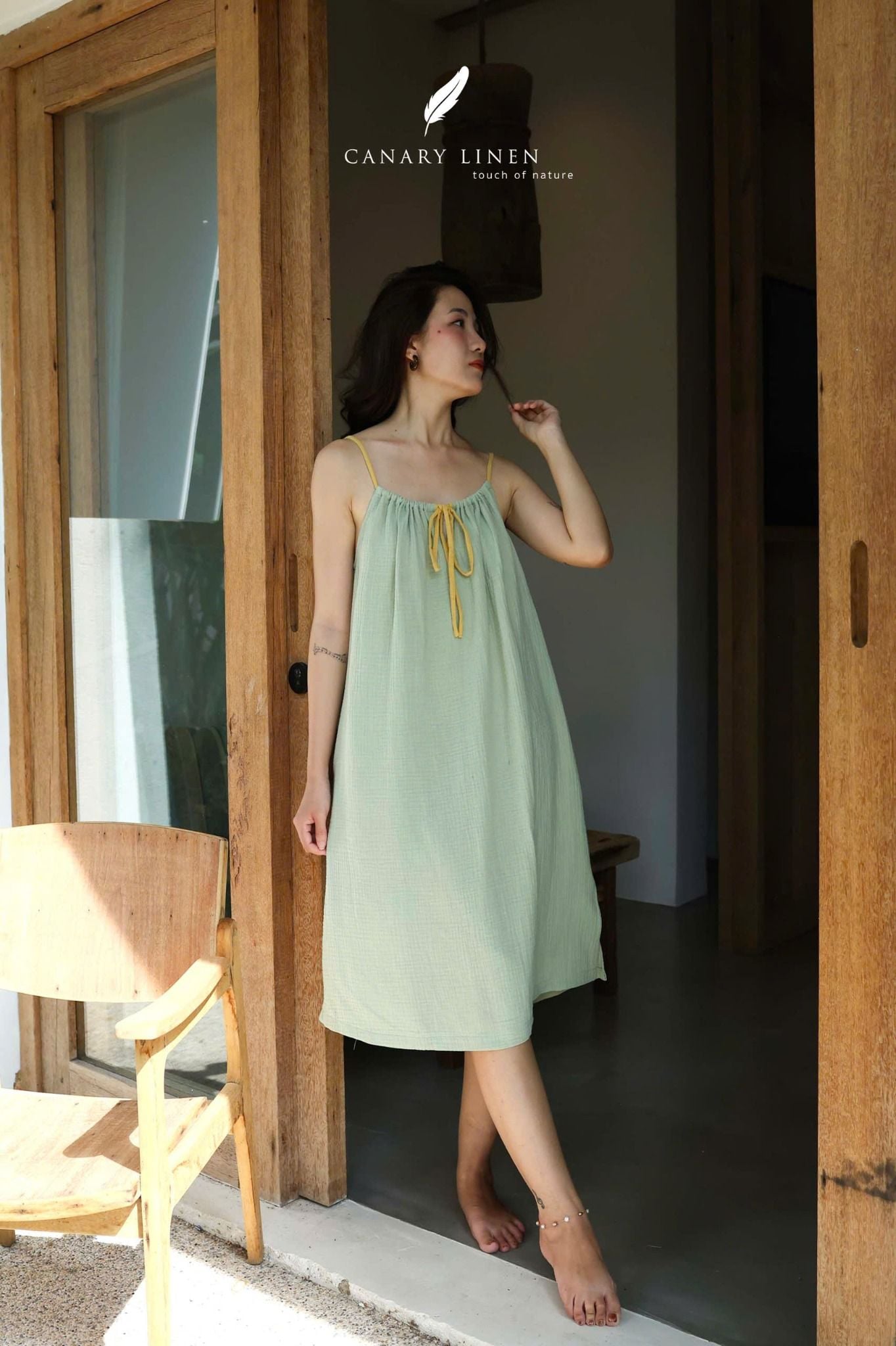  Flune Dress - Xanh đậu 