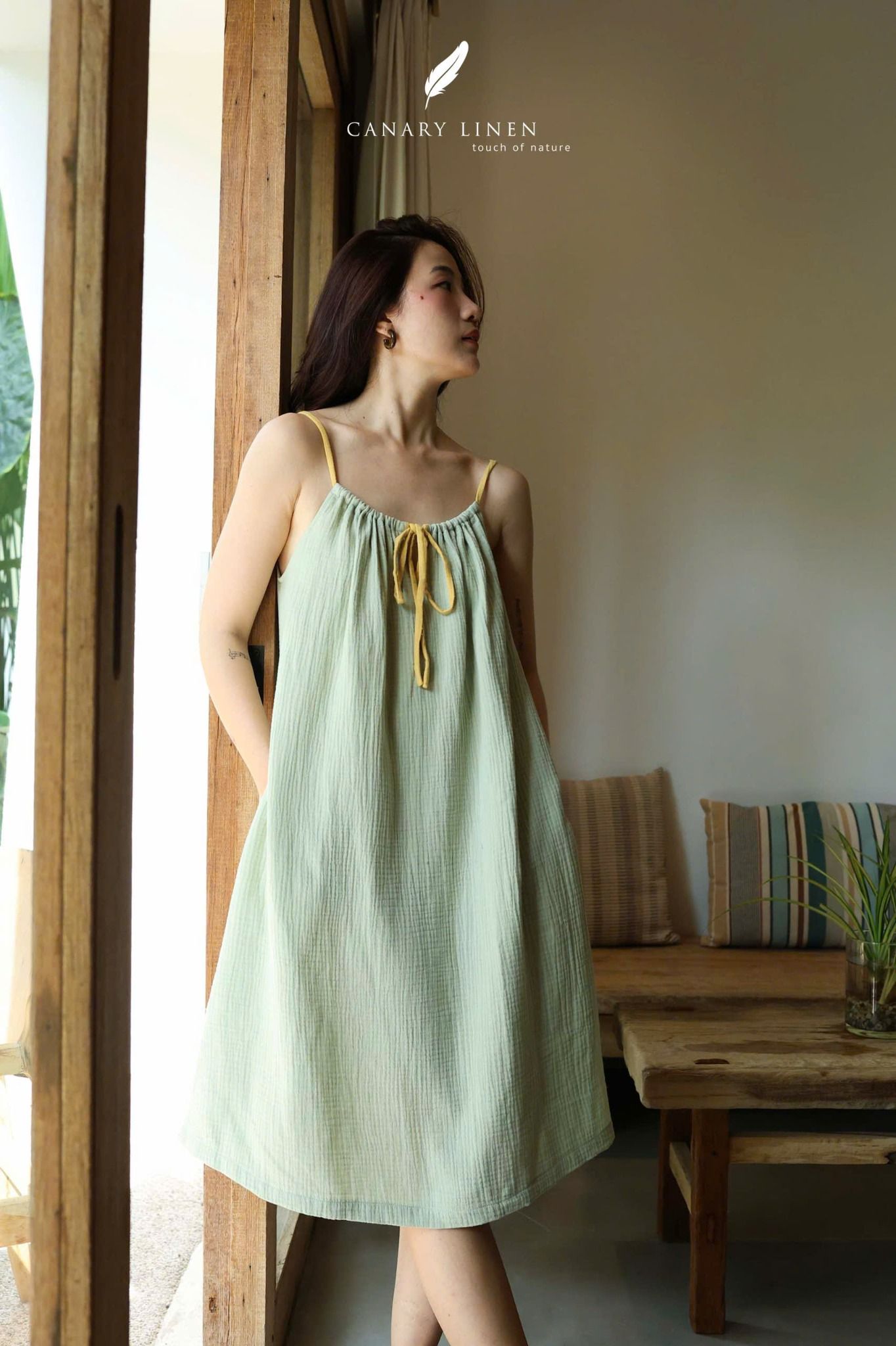  Flune Dress - Xanh đậu 