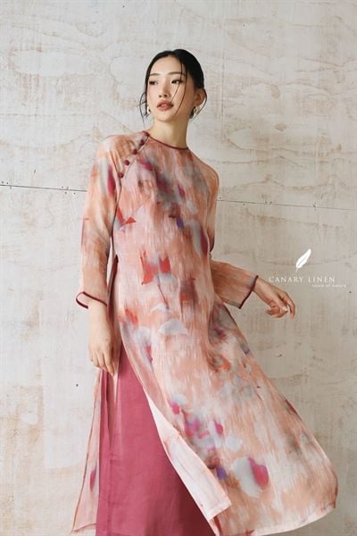  Áo dài cổ tròn - Phi Hoa 