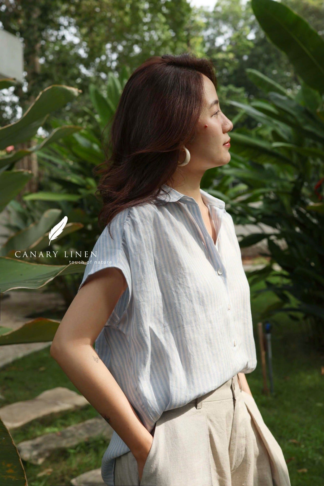  Gathie Shirt - Sọc xanh 