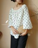  Nesi Top - Trắng chấm bi 