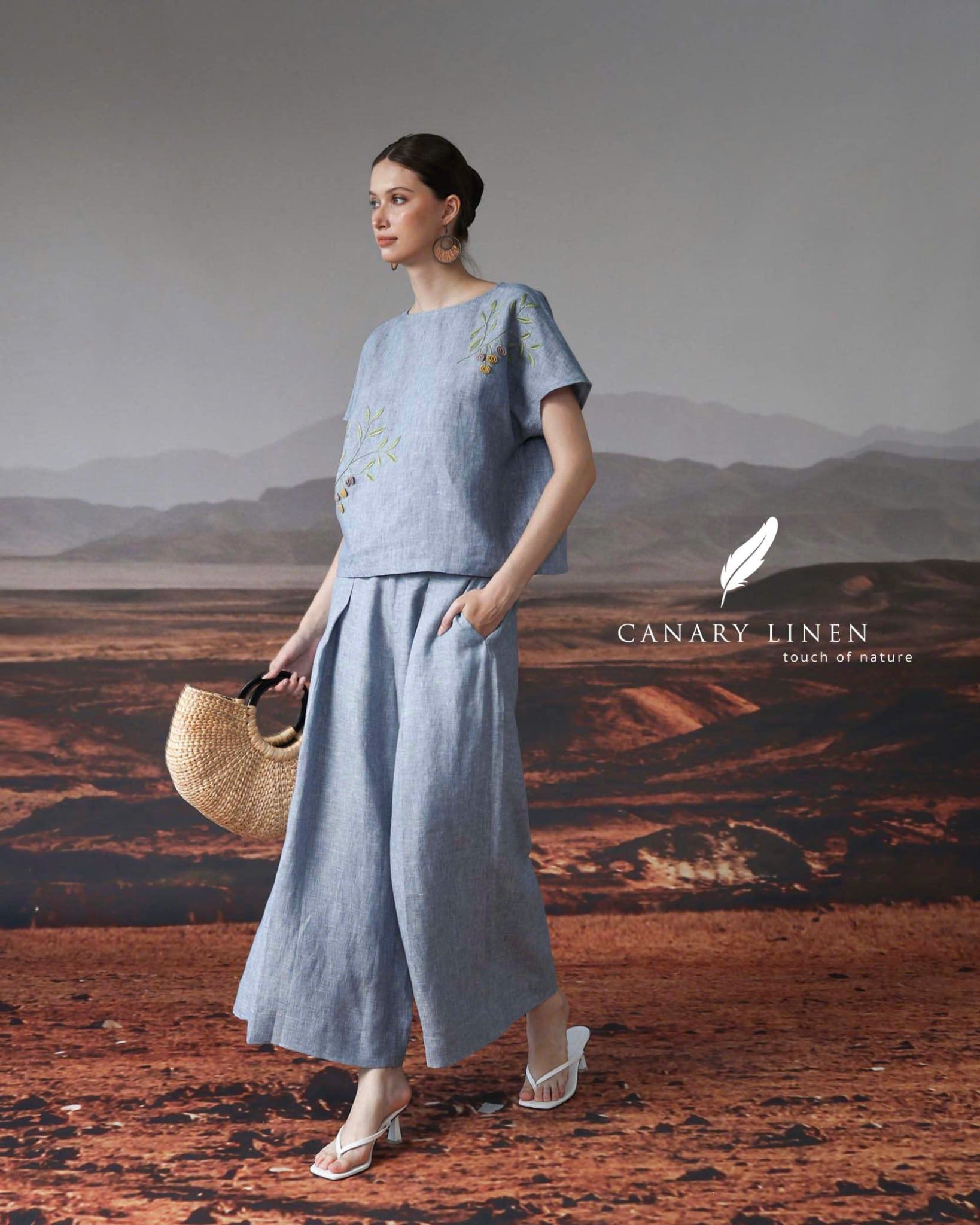  Wide Pants - Xanh nhạt 
