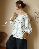  Nesi Top - Trắng chấm bi 