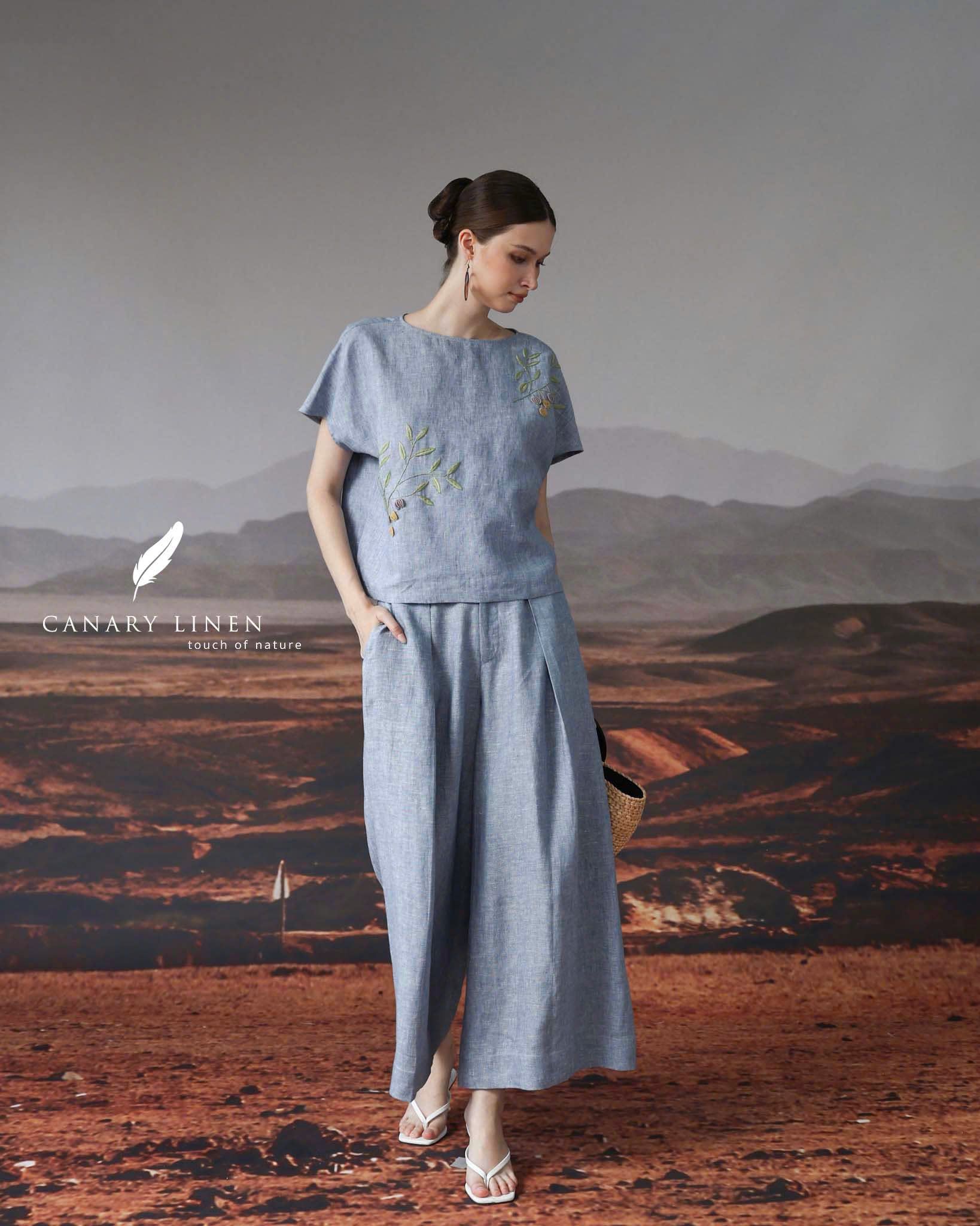  Wide Pants - Xanh nhạt 