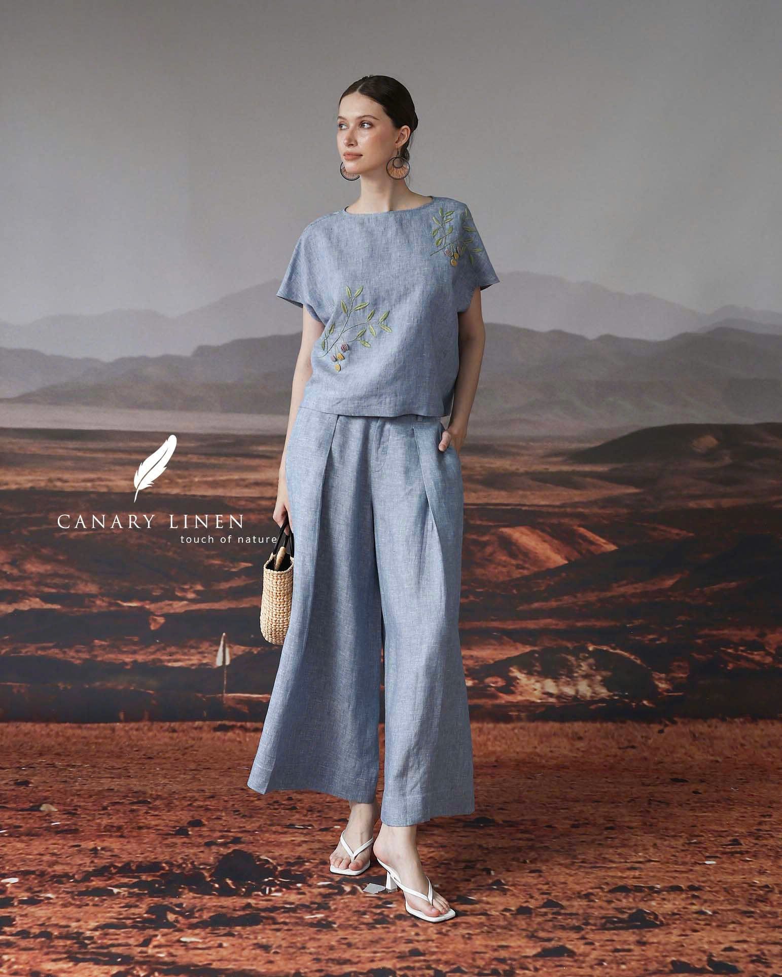  Wide Pants - Xanh nhạt 