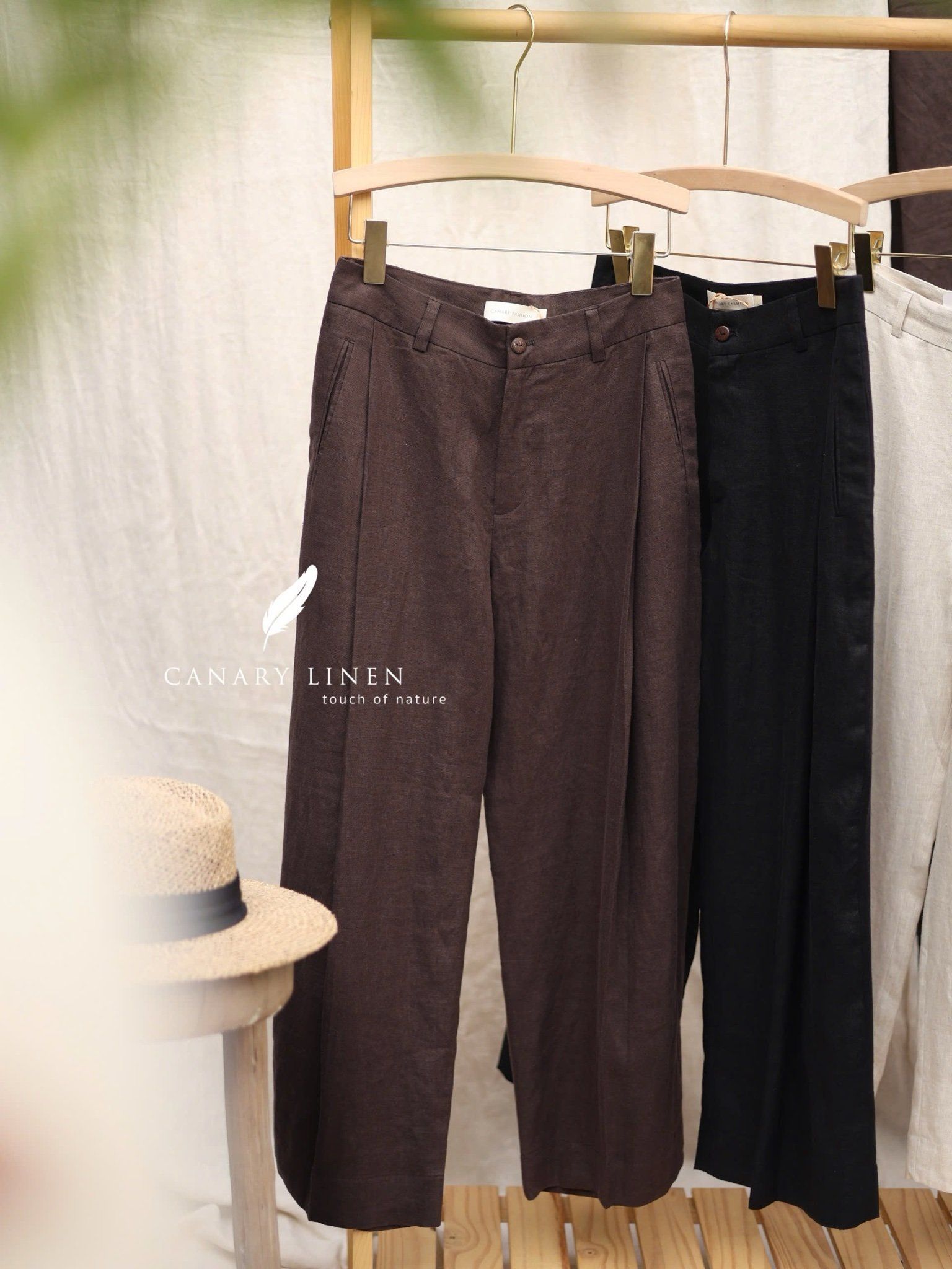  Pleat Pants - Nâu choco 