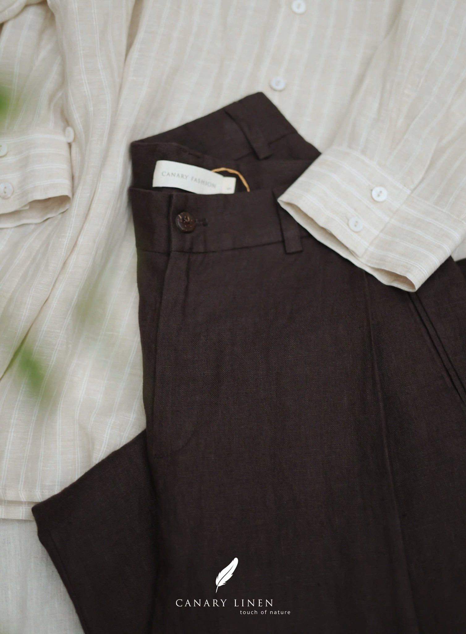  Pleat Pants - Nâu choco 