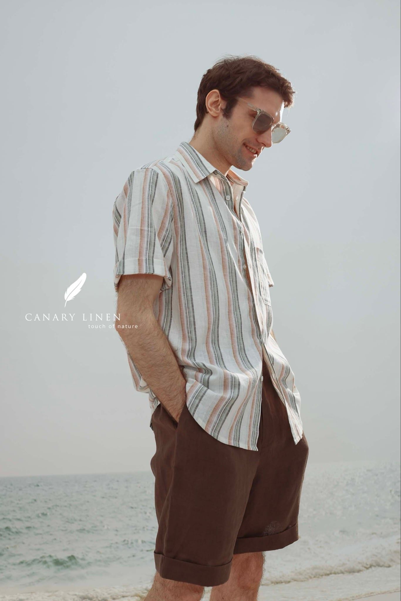  SharpLine Shirt - Sọc hồng xanh 