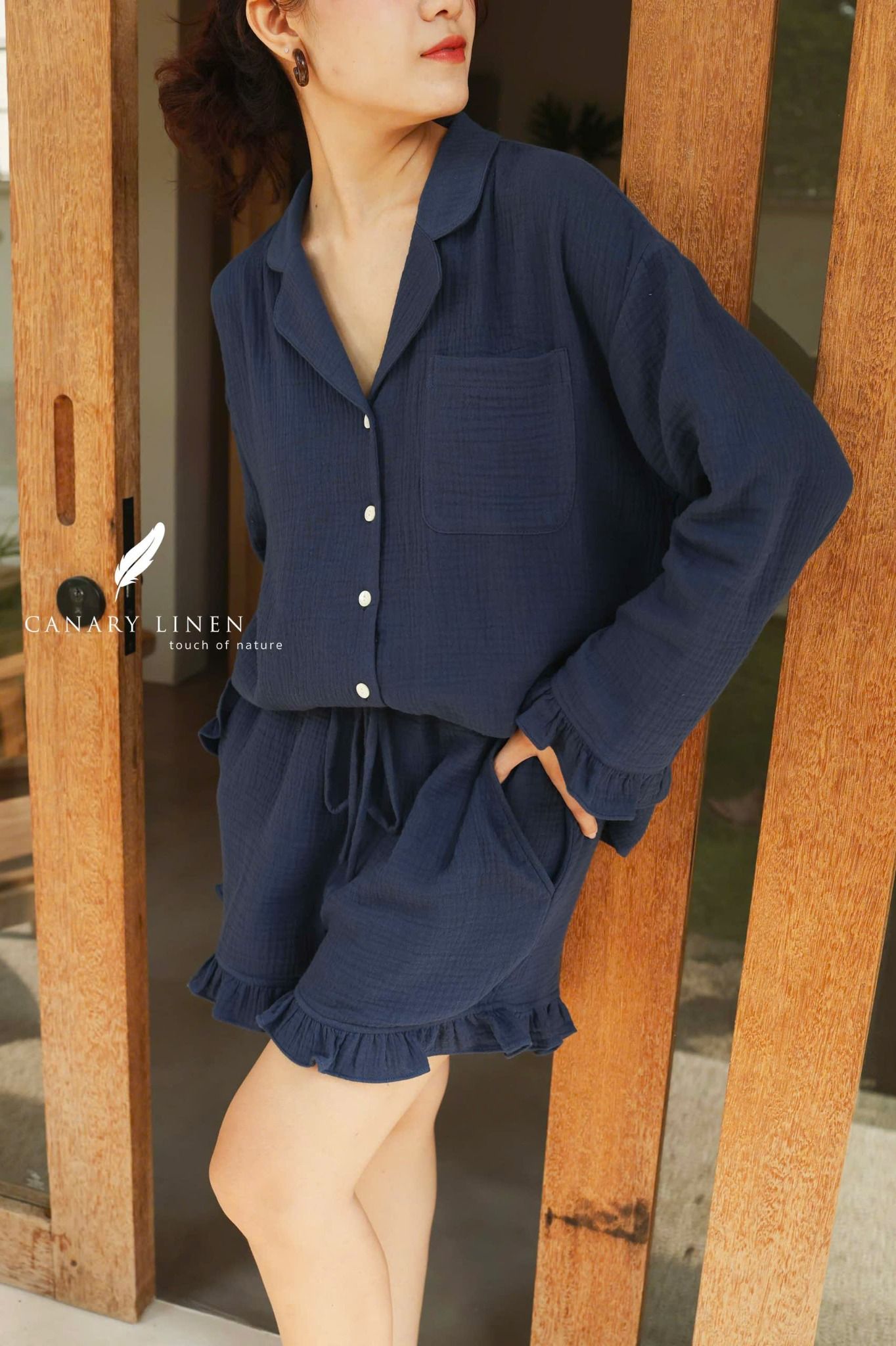  Ruffe Set - Xanh navy 
