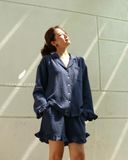  Ruffe Set - Xanh navy 