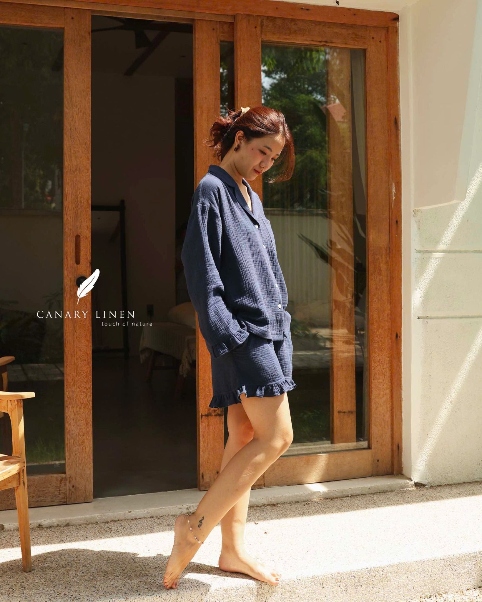  Ruffe Set - Xanh navy 