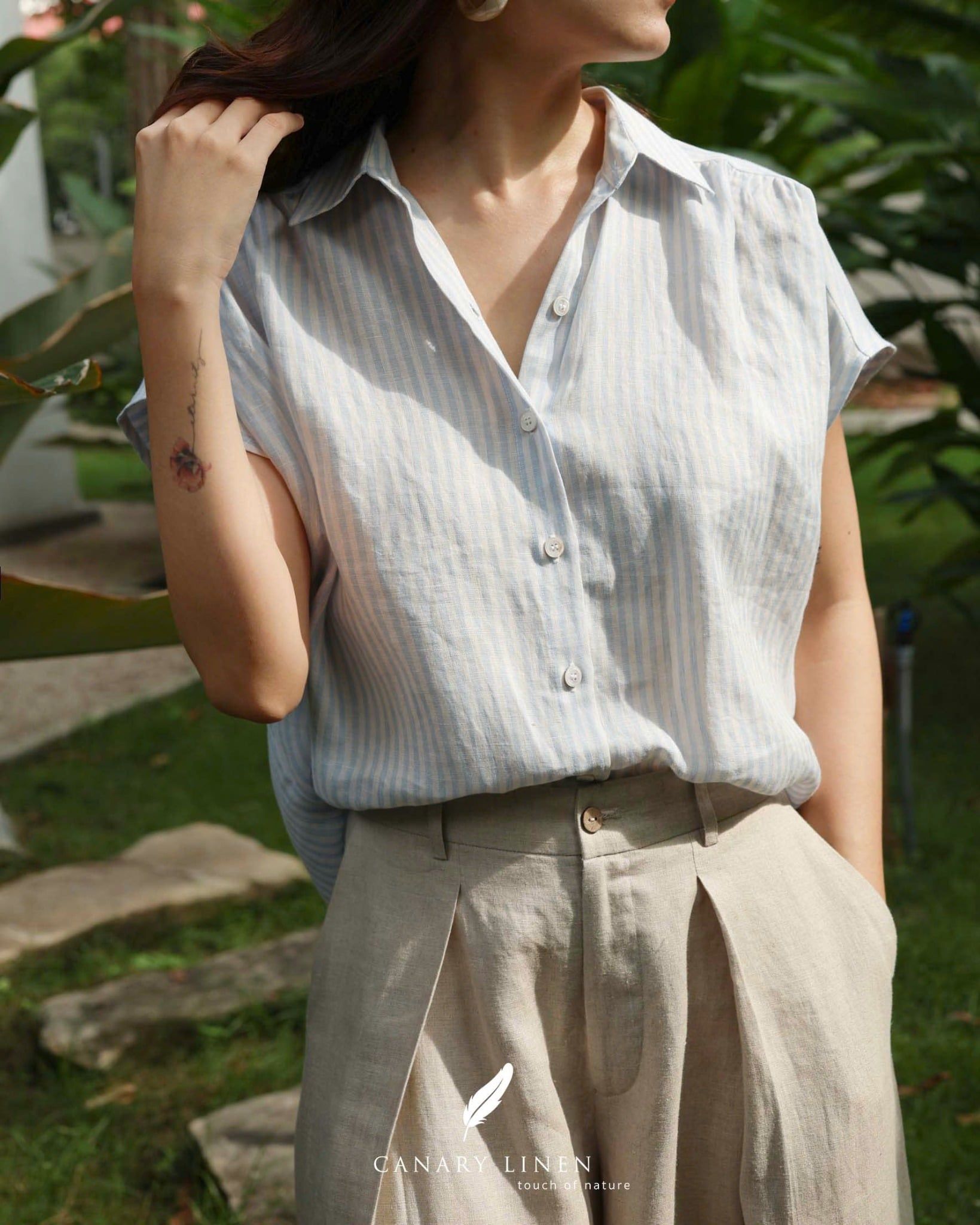  Gathie Shirt - Sọc xanh 
