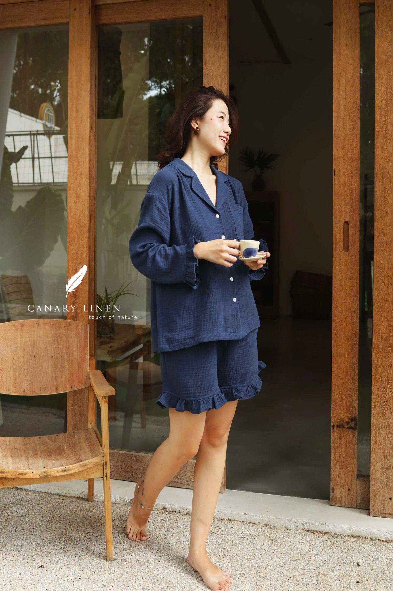  Ruffe Set - Xanh navy 