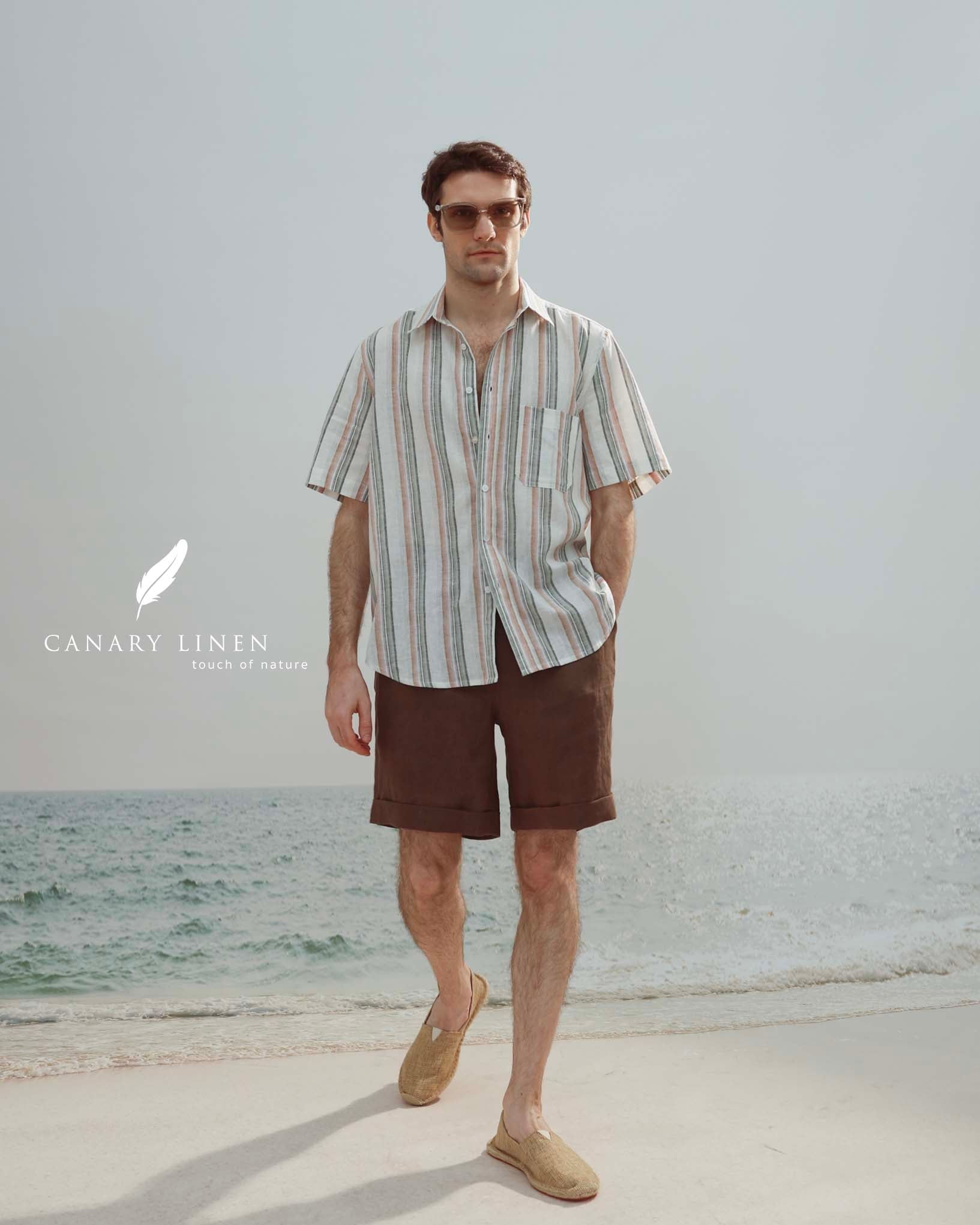  SharpLine Shirt - Sọc hồng xanh 
