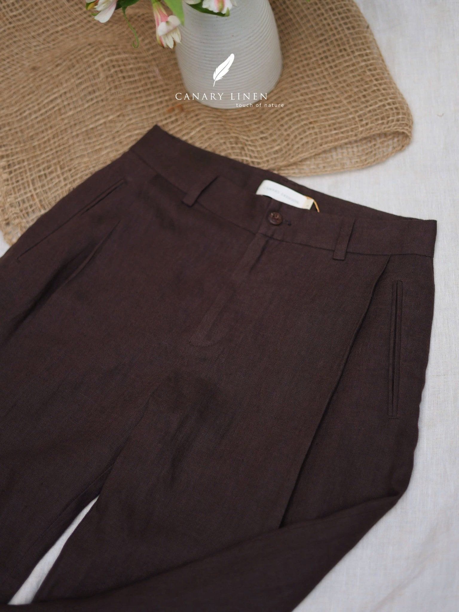  Pleat Pants - Nâu choco 