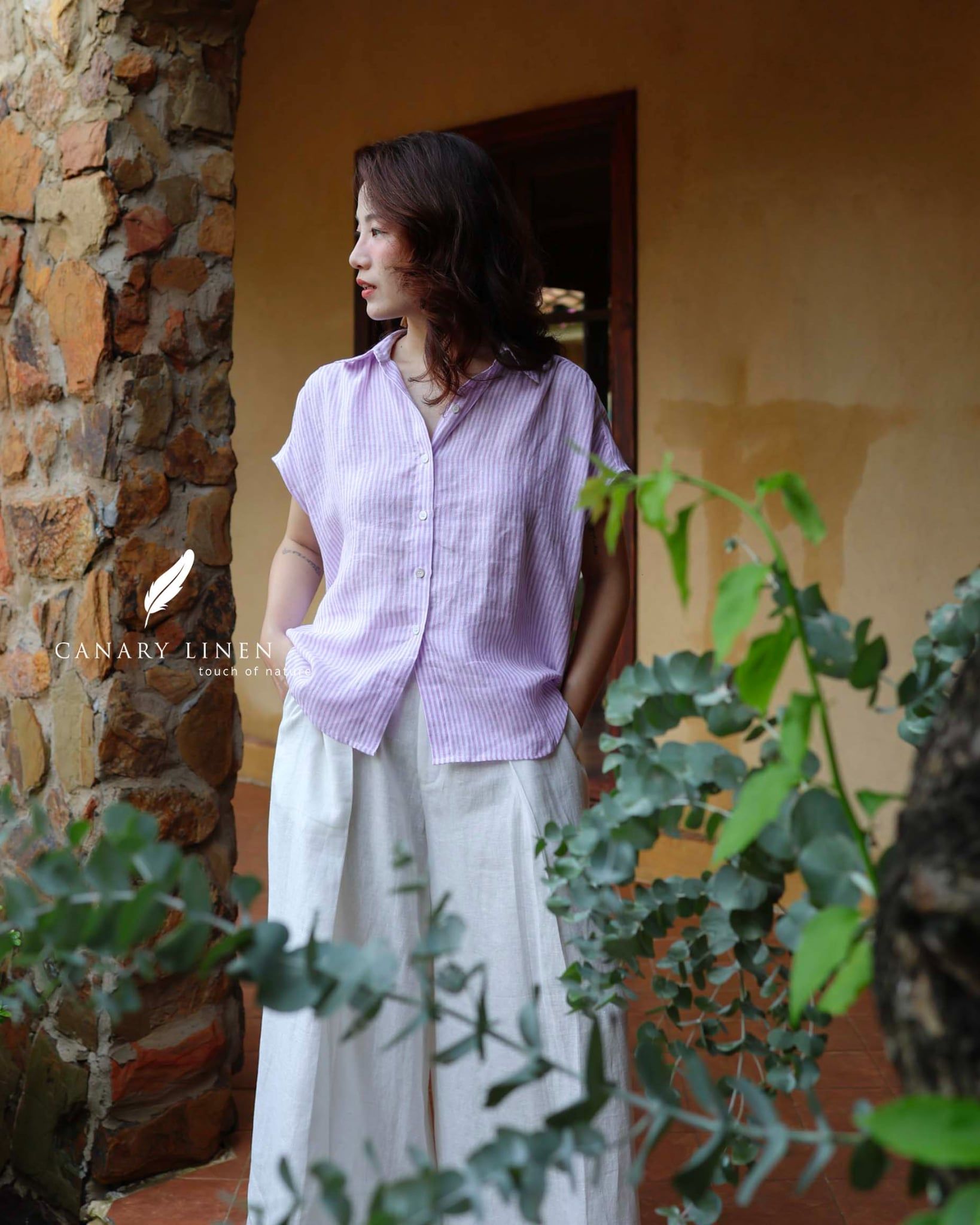  Gathie Shirt - Sọc Tím 