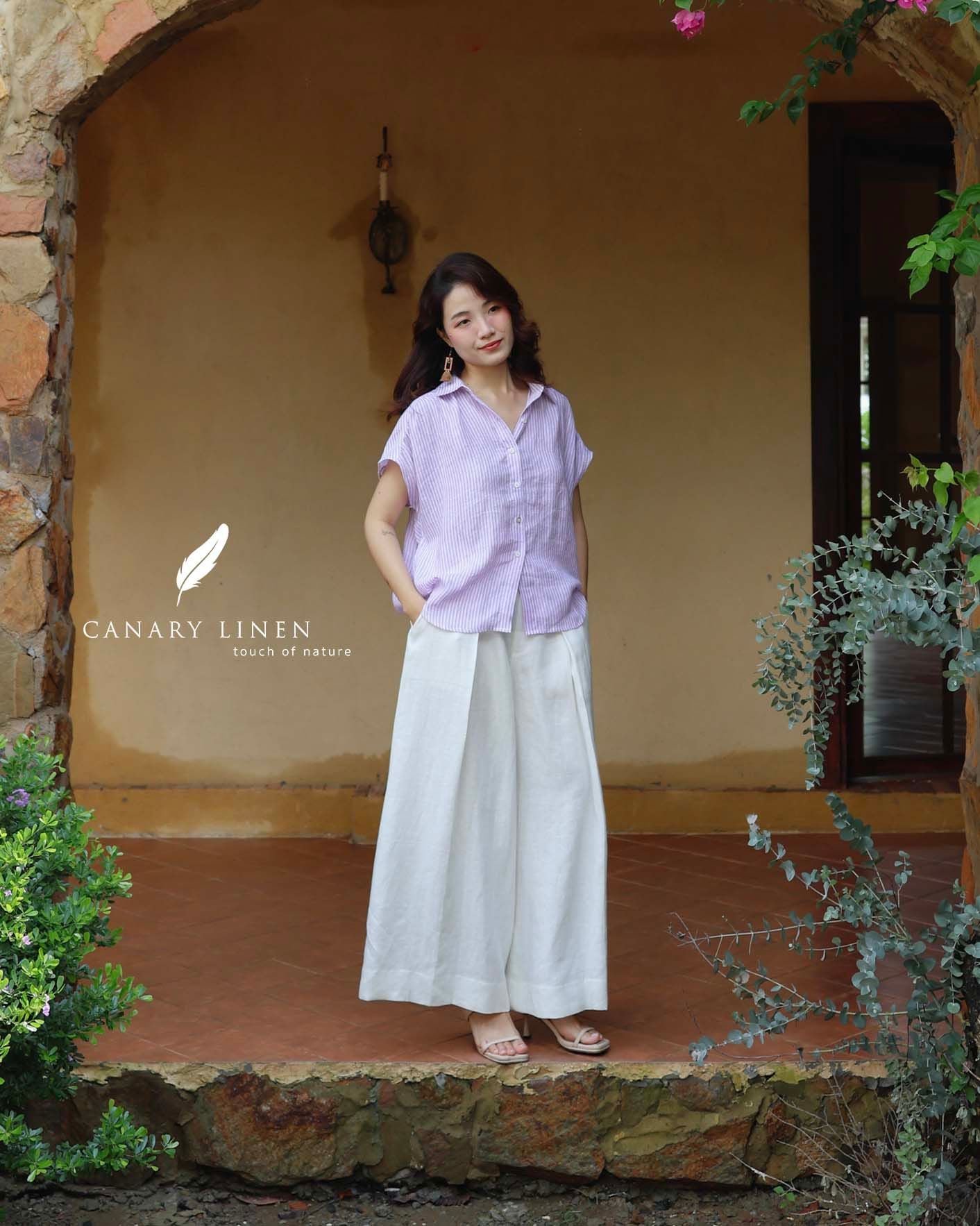  Gathie Shirt - Sọc Tím 
