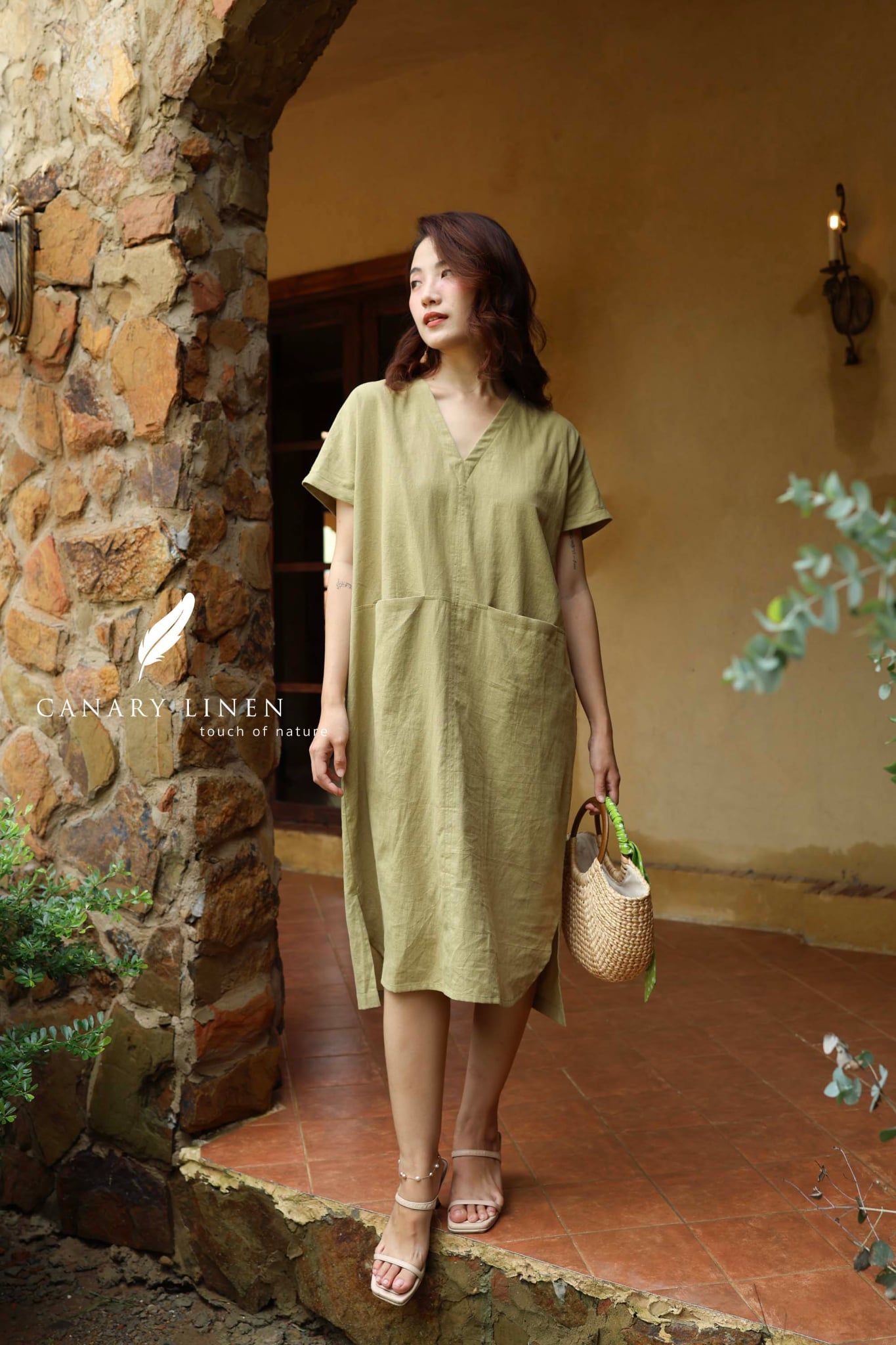  Vella Dress - Xanh Olive 