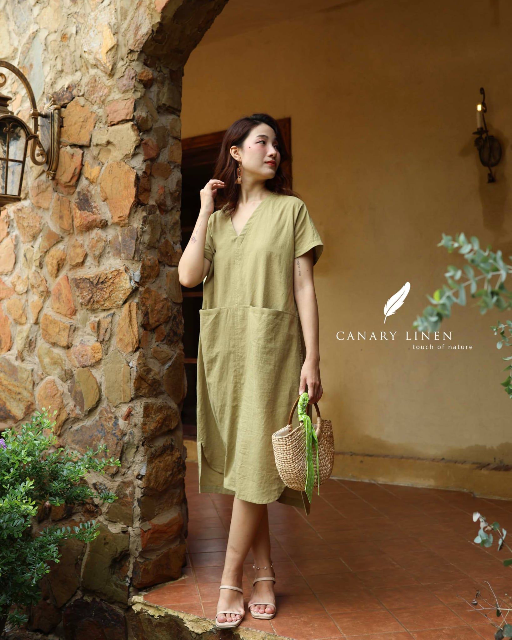  Vella Dress - Xanh Olive 