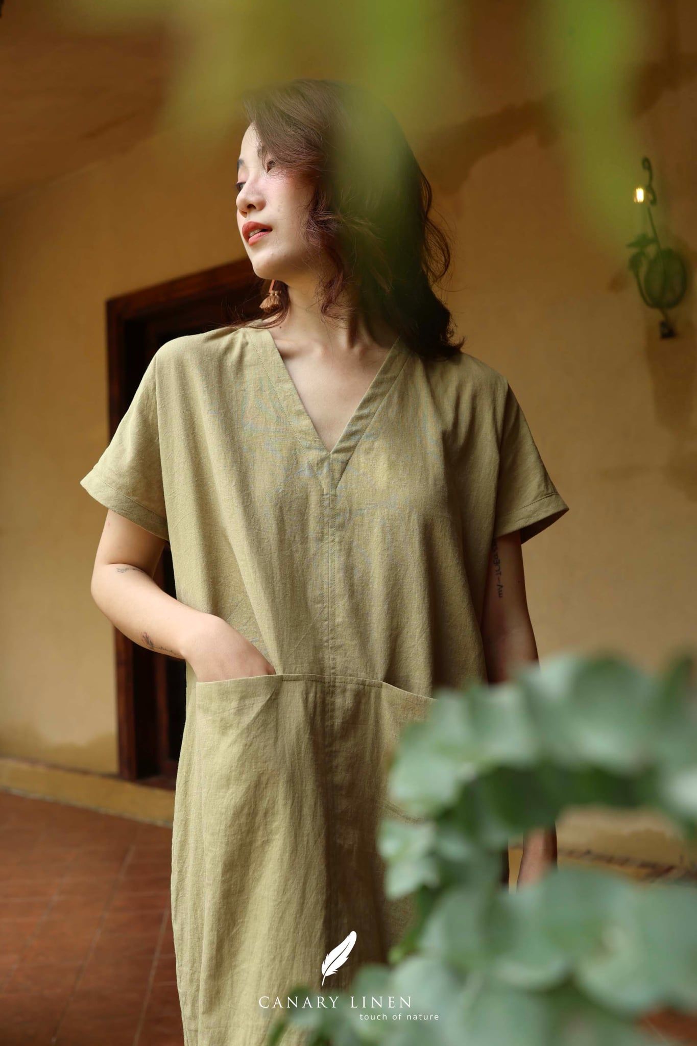  Vella Dress - Xanh Olive 