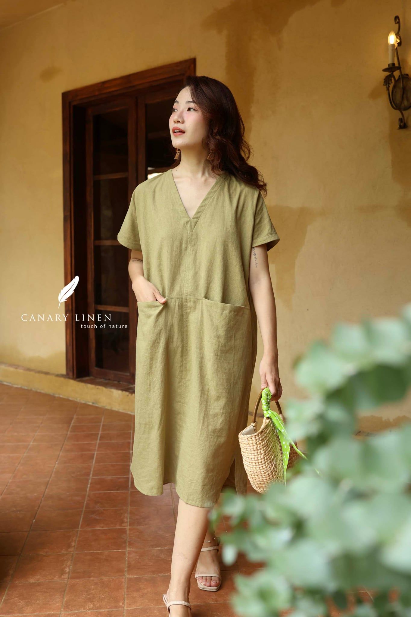  Vella Dress - Xanh Olive 