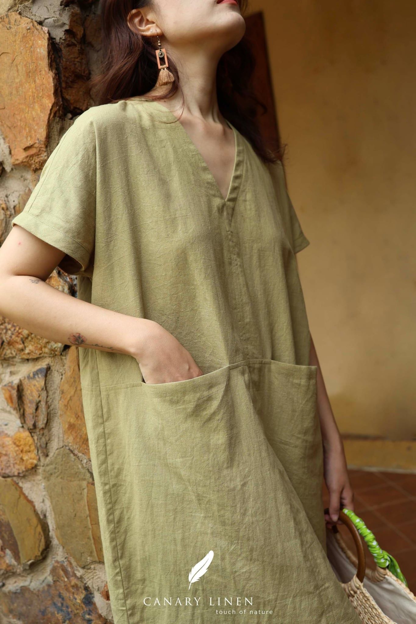  Vella Dress - Xanh Olive 
