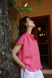  Gathie Shirt - Sọc hồng đỏ 