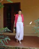  Ruxa Shirt - Sọc hồng đỏ 