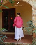  Ruxa Shirt - Sọc hồng đỏ 
