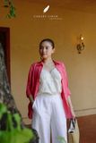  Ruxa Shirt - Sọc hồng đỏ 