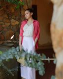 Ruxa Shirt - Sọc hồng đỏ 