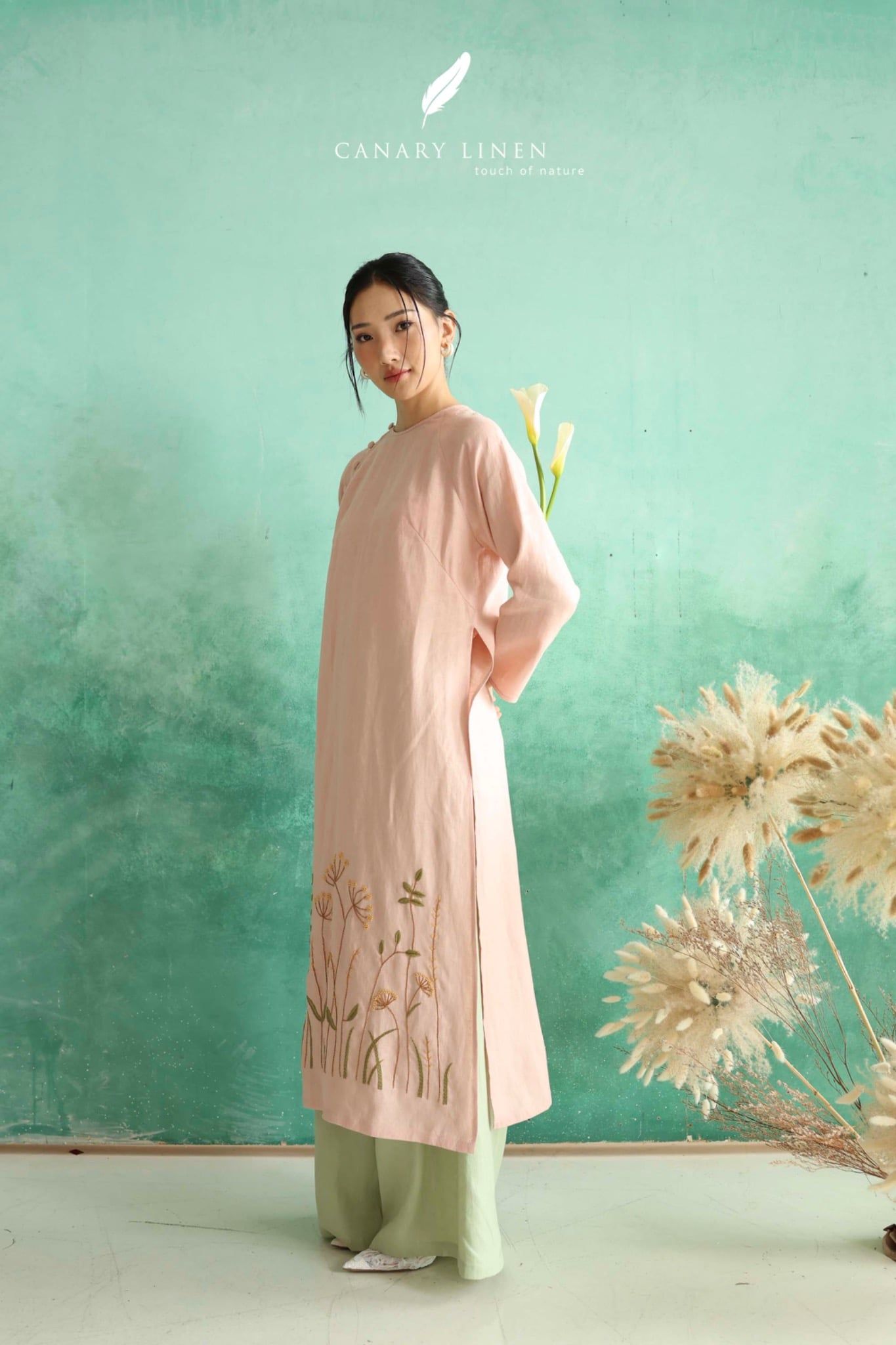  Áo dài cổ tròn - Nhu Phong 